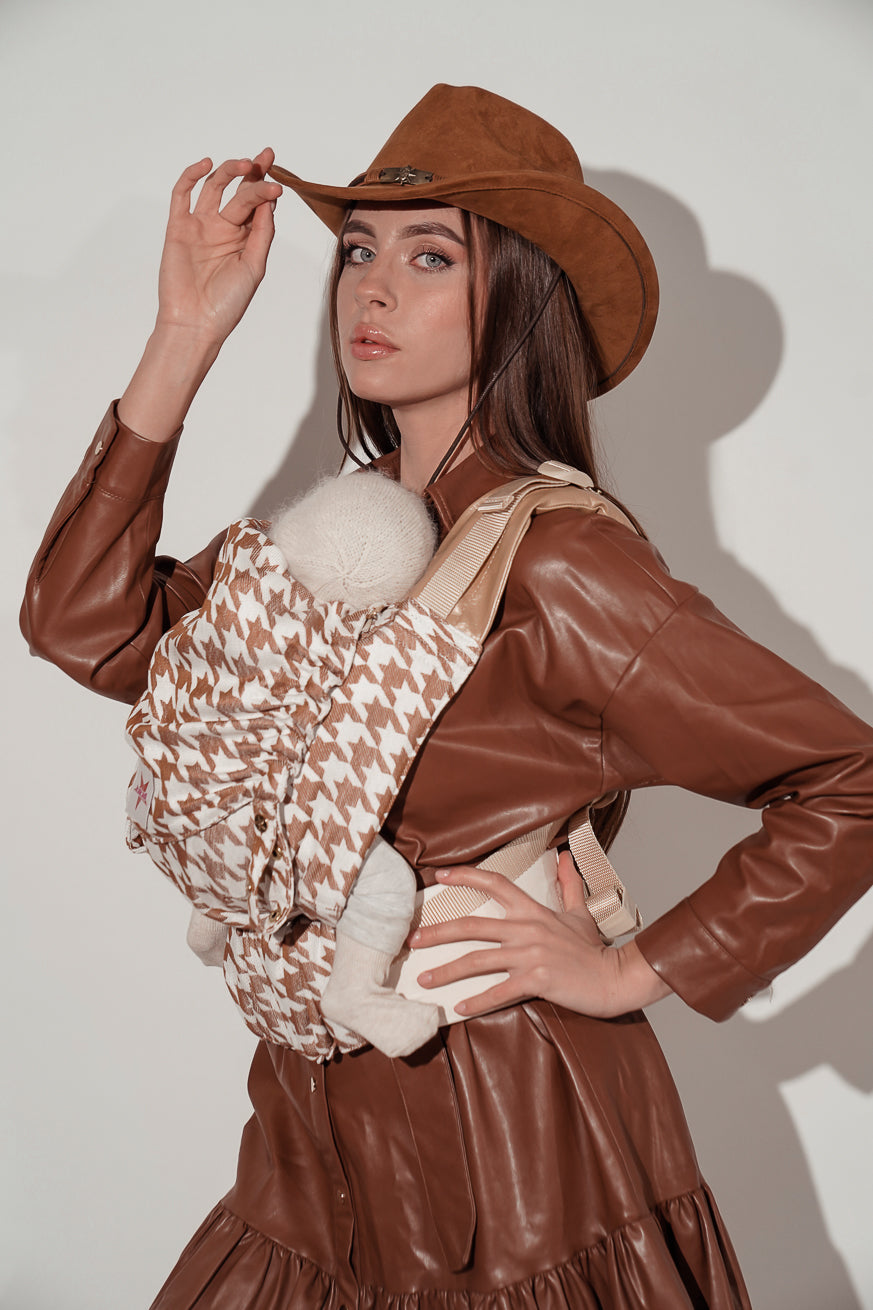 حاملة الأطفال Flip Houndstooth Macchiato
